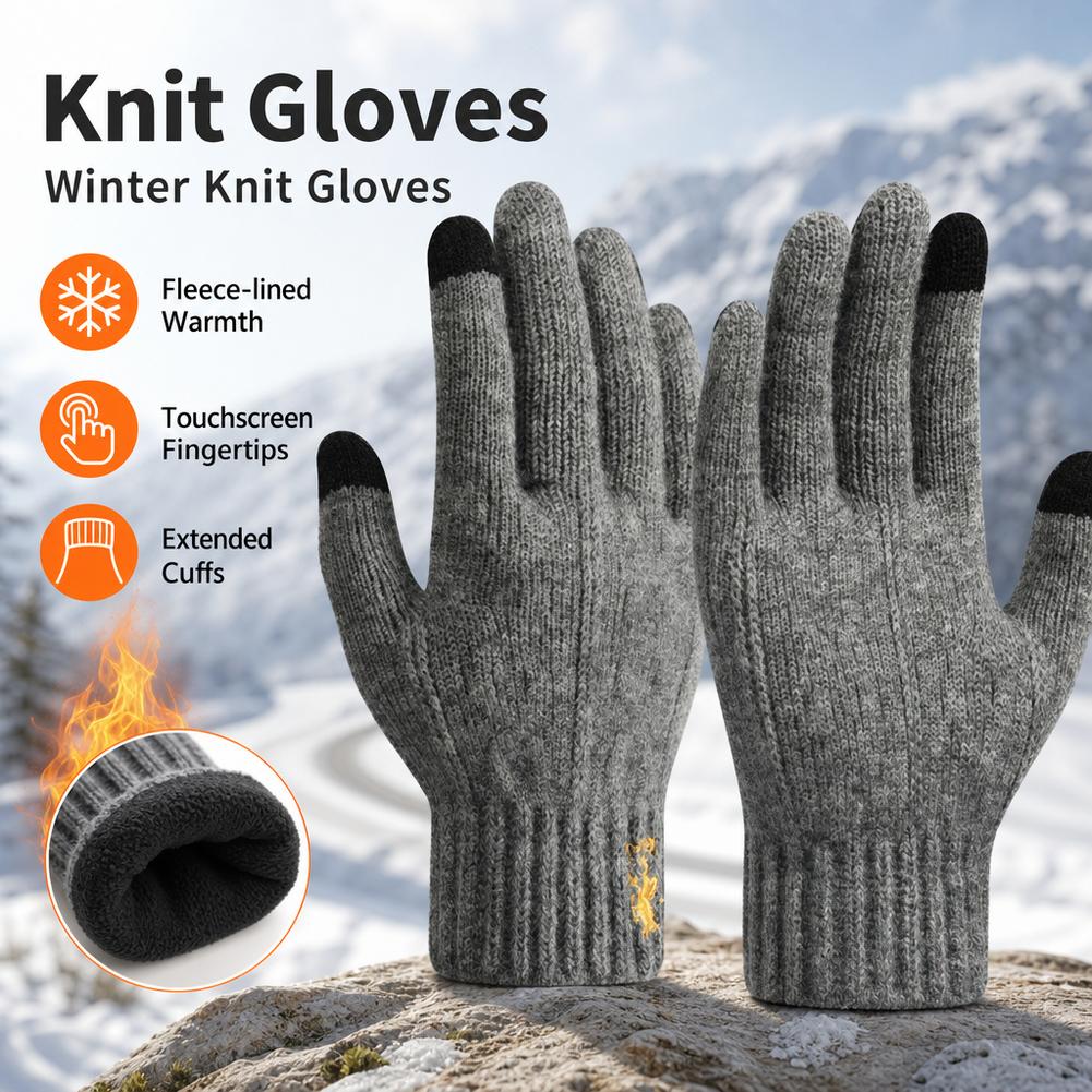 Wool Glove Lined - 2026 Herren Thermohandschuhe aus gestrickter Wolle,