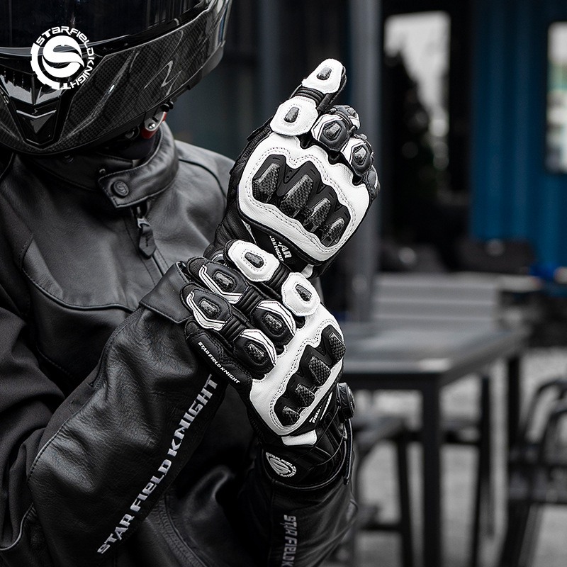 Motorcycle Glove Knuckle - STAR FIELD KNIGHT Motorradhandschuhe für Herren,