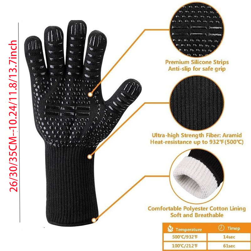 Grillhandschuhe, flammhemmend, – Heat Resistant Glove Bewertung und Preis
